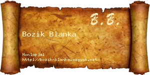 Bozik Blanka névjegykártya